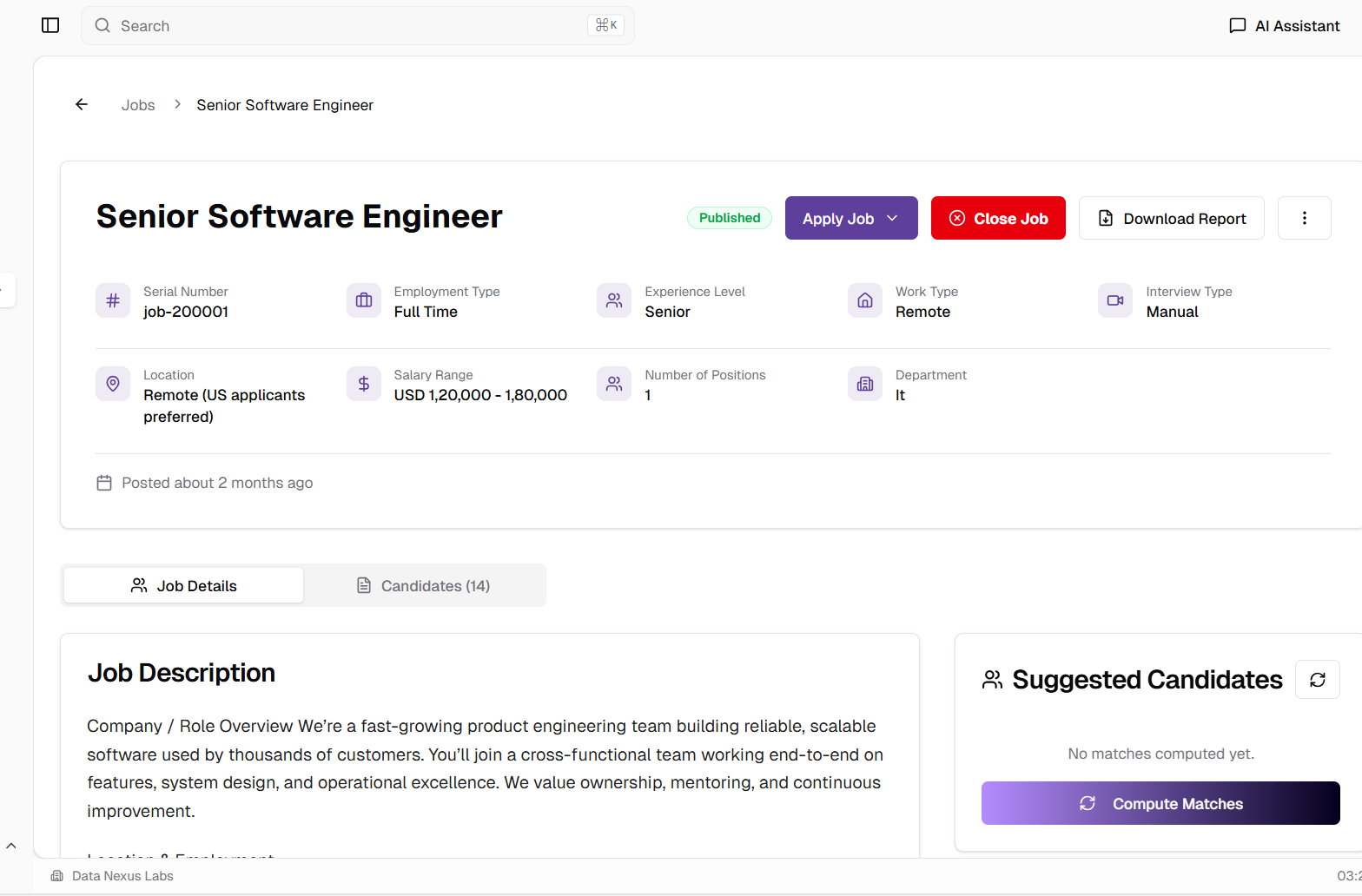 Download Report Button