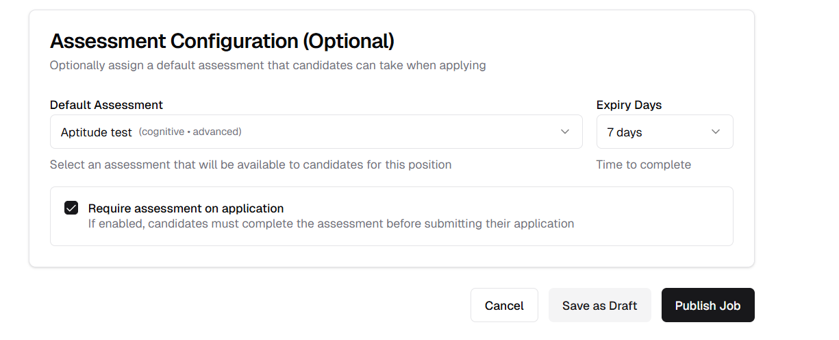 Custom Assessment Expiry