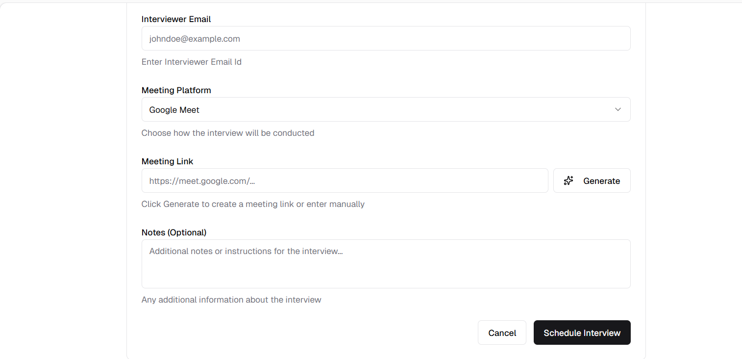 Generate Meeting Link